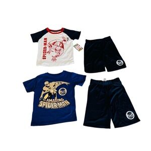Marvel Boys 4 piece set Sz  6 Shirt Shorts Sets